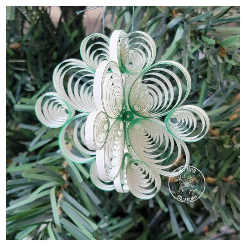 3D Quilled ornaments by rolling blossoms green 3D Quilled ornaments by rolling blossoms green