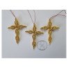 Set of 3 quilled brown cross christmas ornaments by rolling blossoms