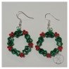 Christmas wreath earrings by Rolling Blossoms