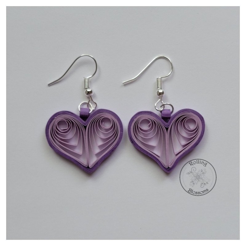 purple heart earring by rolling blossoms