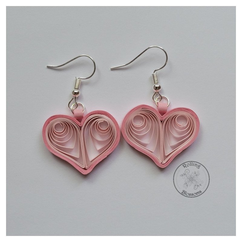 pink heart earring by rolling blossoms pink heart earring by rolling blossoms