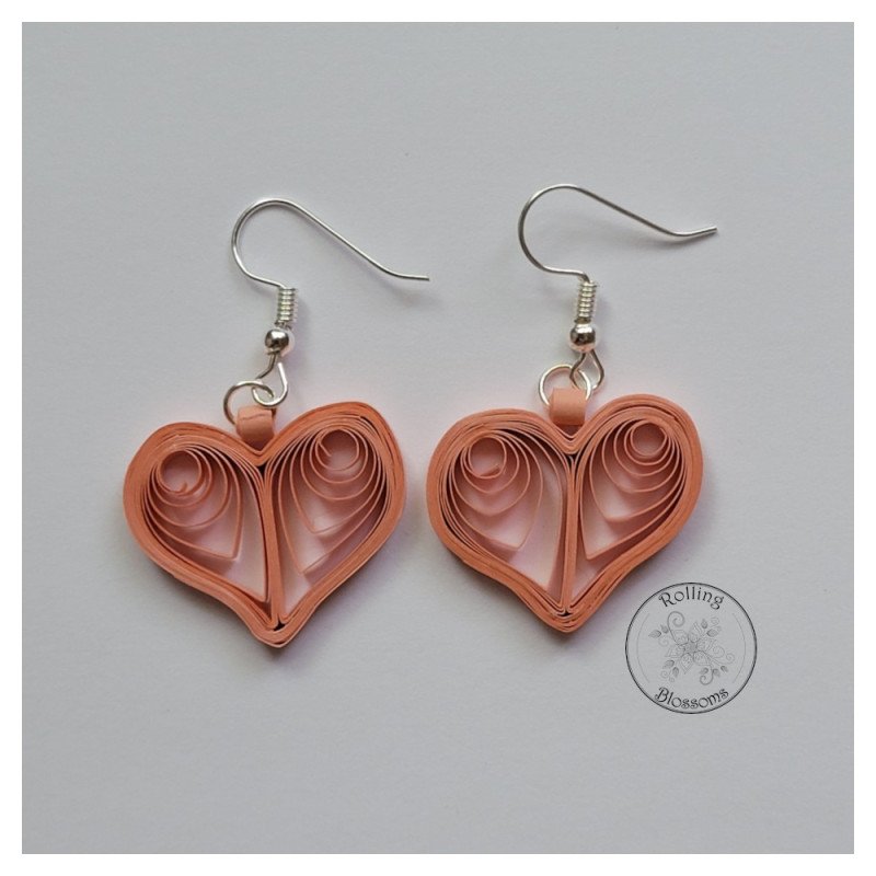 coral heart earring by rolling blossoms coral heart earring by rolling blossoms