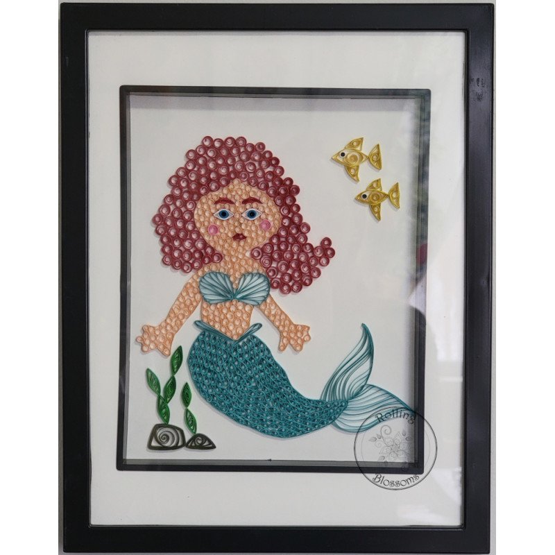 Quilled mermaid wall hanging by rolling blossoms Quilled mermaid wall hanging by rolling blossoms