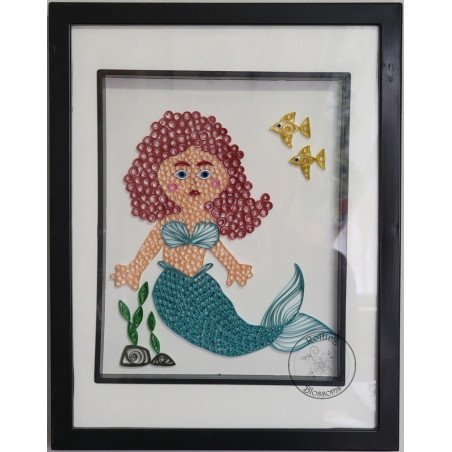 Quilled mermaid wall hanging by rolling blossoms