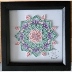 Quilled pink and purple flower mandala by Rolling Blossoms