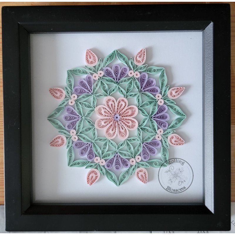 Quilled pink and purple flower mandala by Rolling Blossoms Quilled pink and purple flower mandala by Rolling Blossoms