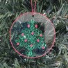 Quilled Christmas tree Christmas tree ornament on a three inch clear acrylic disk by Rolling Blossoms