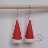 Quilled Santa hat earring by rolling blossoms