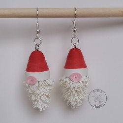 Quilled Santa Earrings - Rolling Blossoms