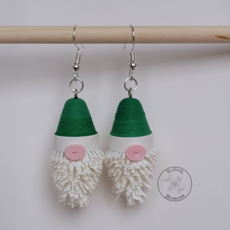 Quilled Santa Earrings - Rolling Blossoms Quilled Santa Earrings - Rolling Blossoms