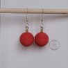 Quilled red Christmas Ornament Earrings by rolling blossoms