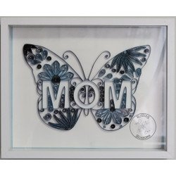 Quilled Mom Butterfly Design Wall Hanging - Rolling Blossoms