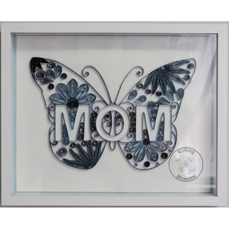 Quilled Mom Butterfly Design Wall Hanging - Rolling Blossoms Quilled Mom Butterfly Design Wall Hanging - Rolling Blossoms