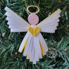 Yellow quilled angel Christmas ornament by Rolling Blossoms