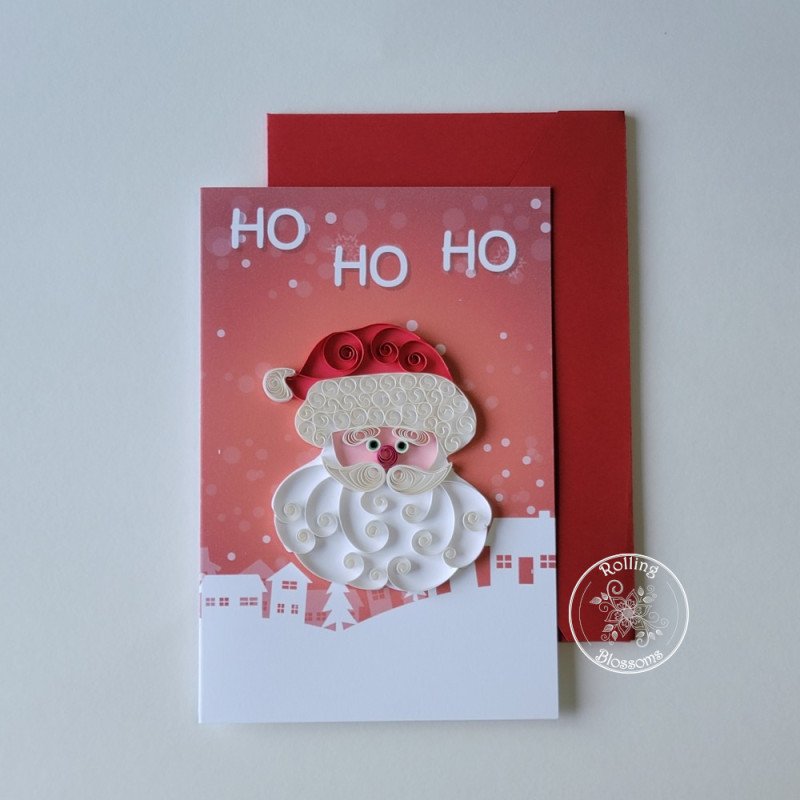 Quilled santa christmas card by rolling blossoms Quilled santa christmas card by rolling blossoms