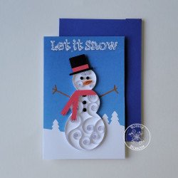 quilled snowman christmas card by rolling blossoms