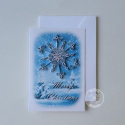 quilled snowflake christmas card by rolling blossoms