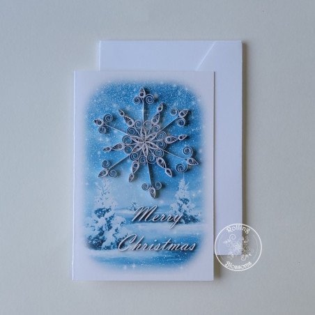quilled snowflake christmas card by rolling blossoms