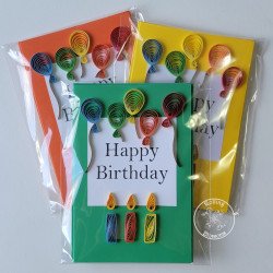 quilled happy birthday cards by rolling blossoms