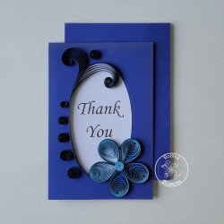 quilled thank you card by rolling blossoms