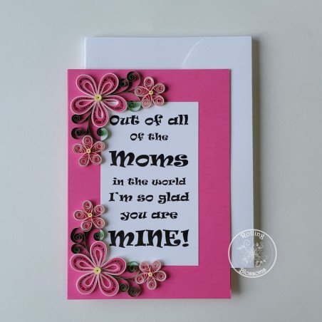 quilled card for mom by rolling blossoms