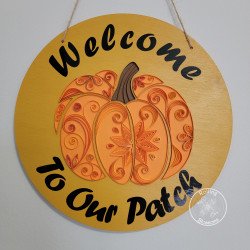 quilled pumpkin plaque by rolling blossoms