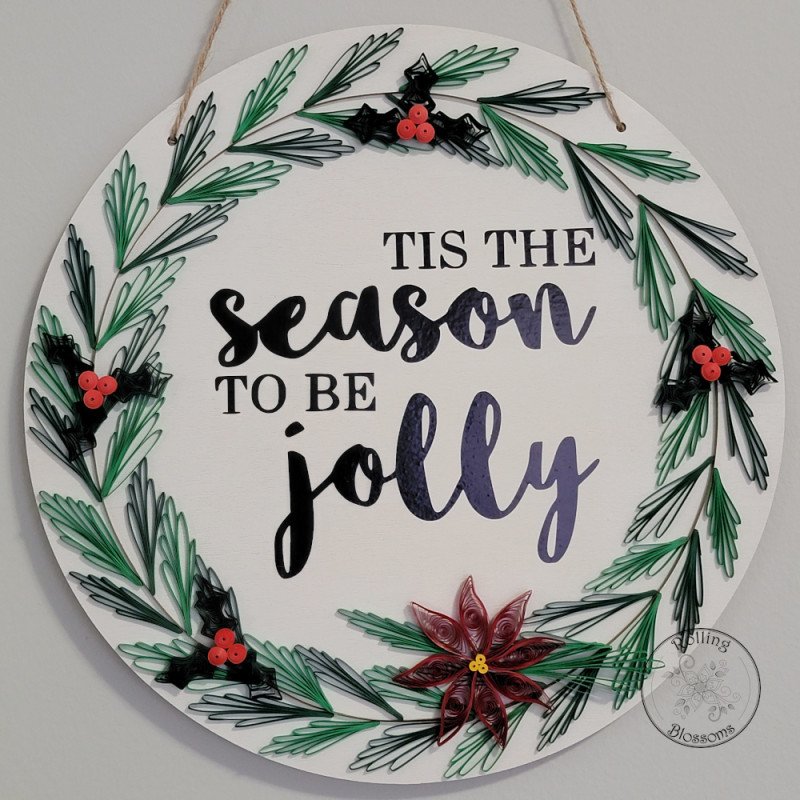 quilled holly wreath plaque by rolling blossoms quilled holly wreath plaque by rolling blossoms