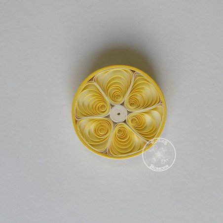 quilled lemon magnet by rolling blossoms