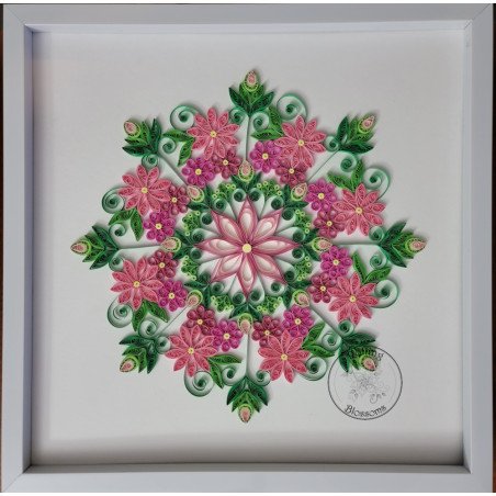 quilled pink flower mandala by rolling blossoms