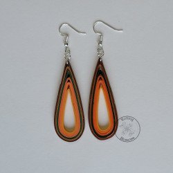 quilled fall teardrop earrings by rolling blossoms