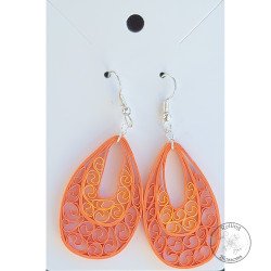 quilled two tone teardrop earrings by rolling blossoms
