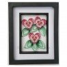 Quilled pink and white pansy frame by Rolling Blossoms