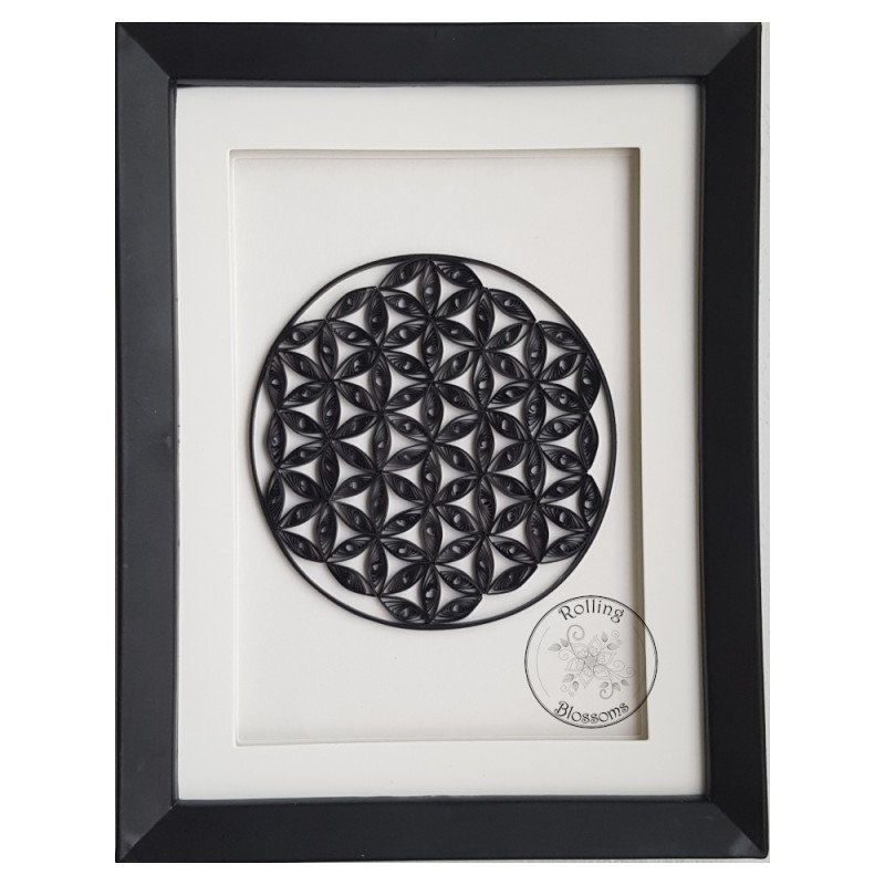 Quilled flower of life black and white design by rolling blossoms Quilled flower of life black and white design by rolling blossoms