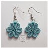 Quilled blue flower drop earrings by Rolling Blossoms