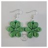 Quilled mint flower drop earrings by Rolling Blossoms