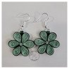 Quilled sea foam flower drop earrings by Rolling Blossoms