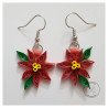 Quilled poinsettia earrings by Rolling Blossoms