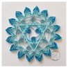 Quilled Vishuddha chakra by rolling blossoms close up view