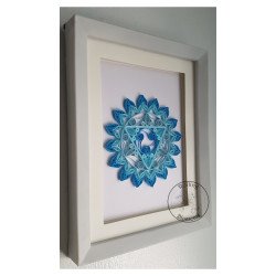 Quilled Vishuddha chakra by rolling blossoms side view