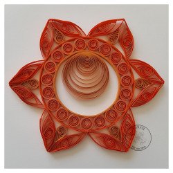 Quilled Svadhisthana chakra by Rolling Blossoms close up view