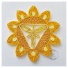 Quilled Manipura chakra by rolling blossoms close up view