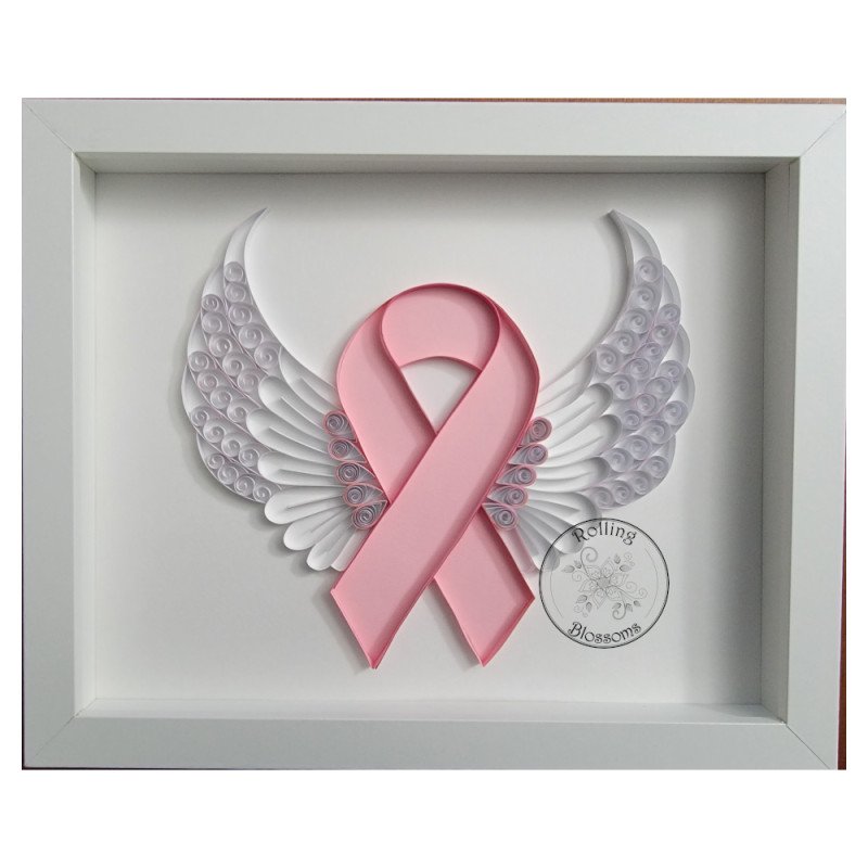 Quilled breast cancer awareness ribbon by rolling blossoms Quilled breast cancer awareness ribbon by rolling blossoms