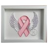 Quilled breast cancer awareness ribbon by rolling blossoms