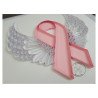 Quilled breast cancer awareness ribbon by rolling blossoms