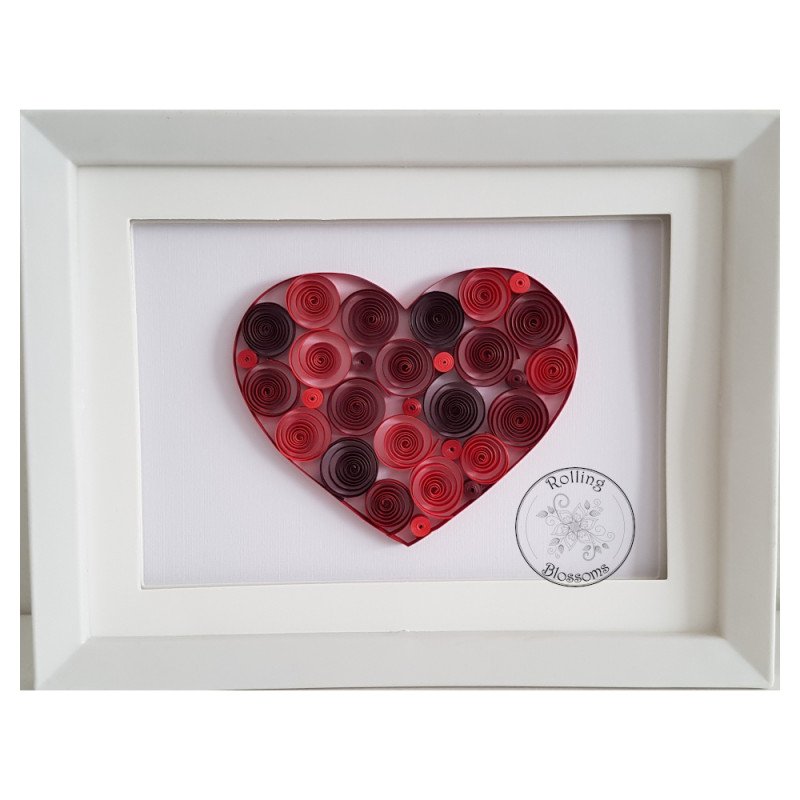 Quilled red heart valentine filled with spiral designs by Rolling Blossoms Quilled red heart valentine filled with spiral designs by Rolling Blossoms