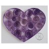 Detailed view of Quilled purple heart valentine filled with spiral designs by Rolling Blossoms