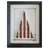 Quilled Red and green Christmas tree design in black frame by Rolling Blossoms