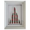 Quilled Red and green Christmas tree design in white frame by rolling blossoms