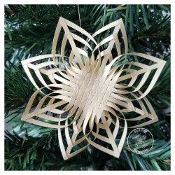 Woven paper star ornaments by rolling blossoms in parchment paper with metallic silver edges