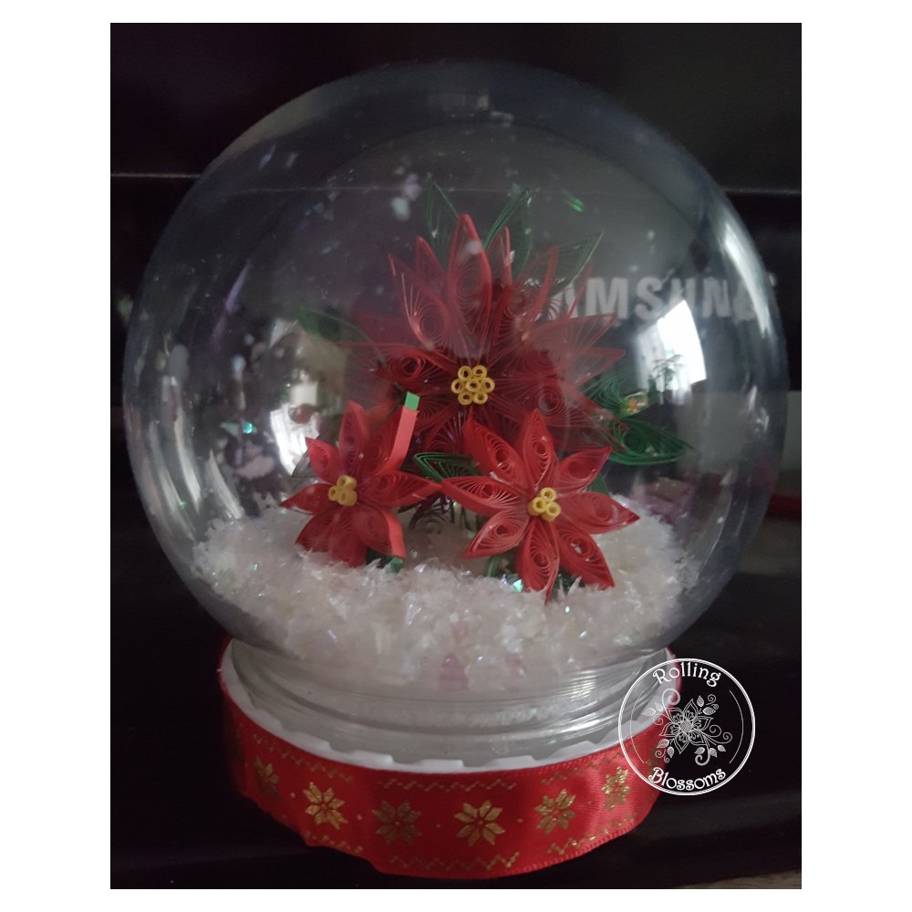 Quilled Poinsettia Snowglobe